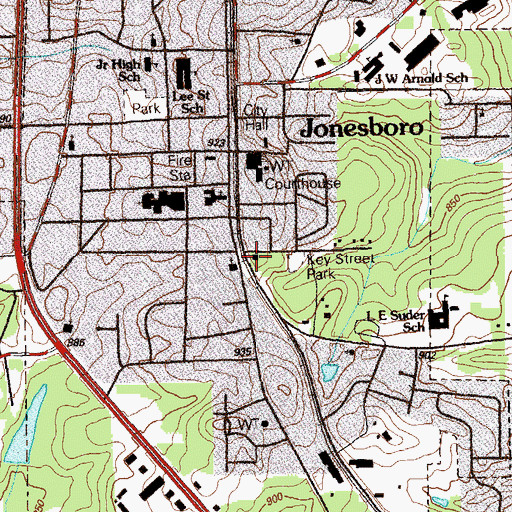 Topographic Map of Jonesboro Recreation Center, GA