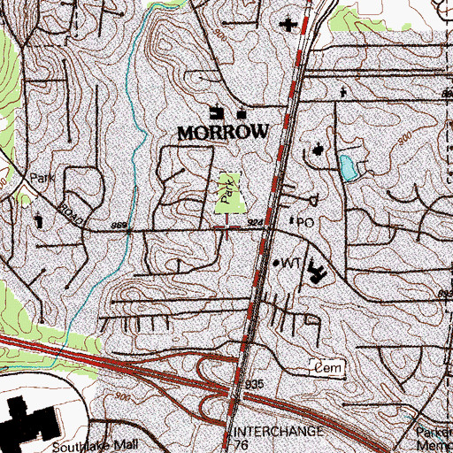Topographic Map of Morrow City Hall, GA