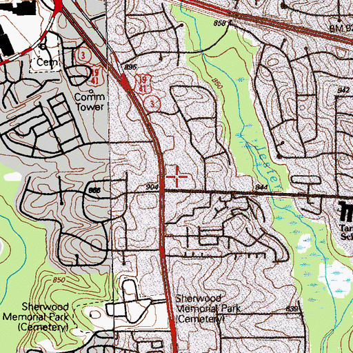 Topographic Map of Planters Walk Shopping Center, GA