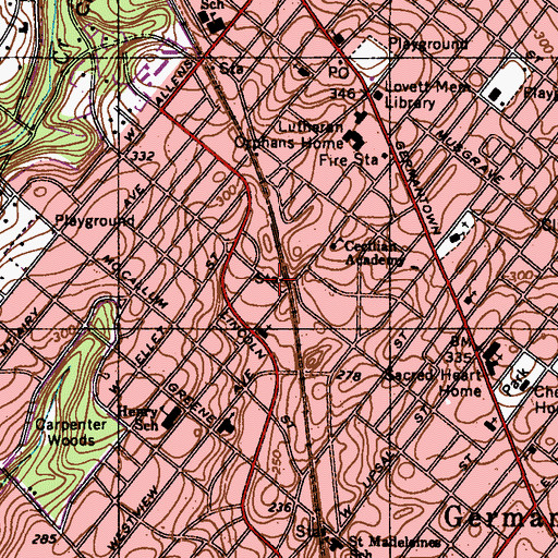 Topographic Map of Carpenter Station, PA