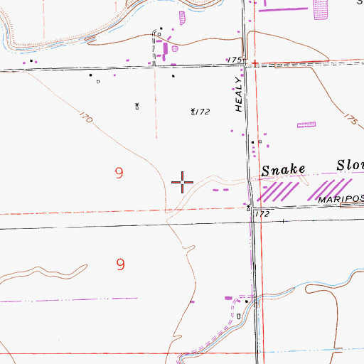 Topographic Map of Snake Slough, CA