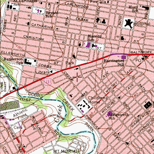 Topographic Map of Angora Station, PA