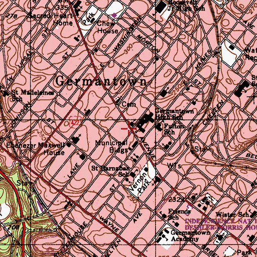 Topographic Map of Ausar-Auset Church School, PA