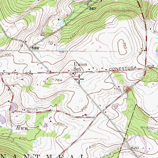 Topographic Map of East Nantmeal Township Building, PA