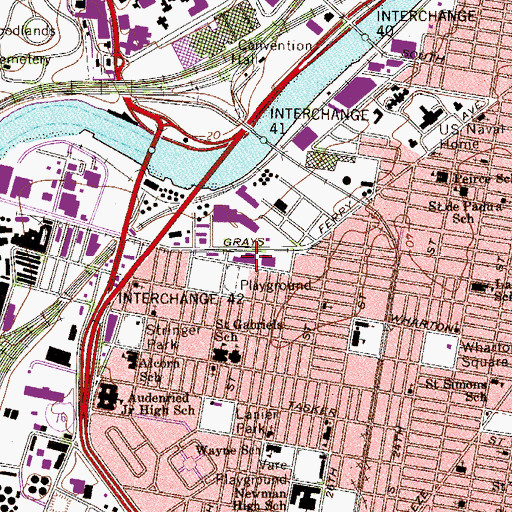 Topographic Map of Schuylkill Post Office, PA