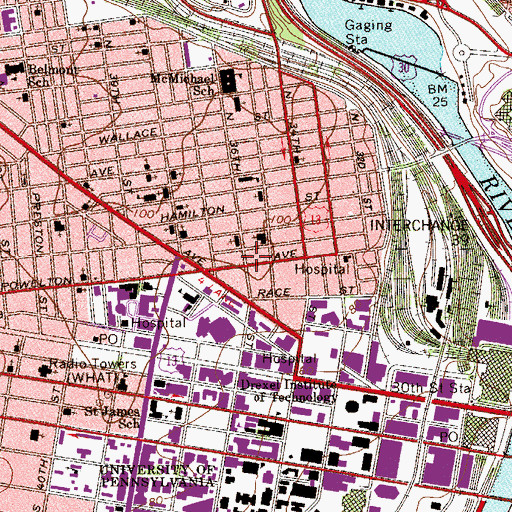 Topographic Map of Powel Elementary School, PA