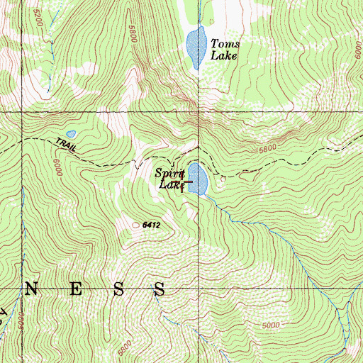 Topographic Map of Spirit Lake, CA