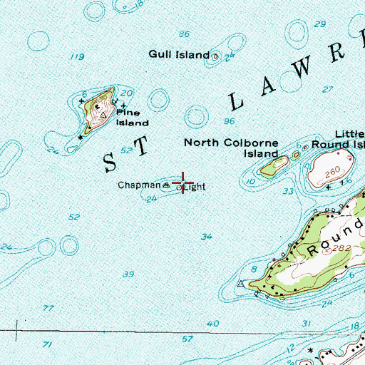 Topographic Map of Chapman Shoal Lighthouse, NY