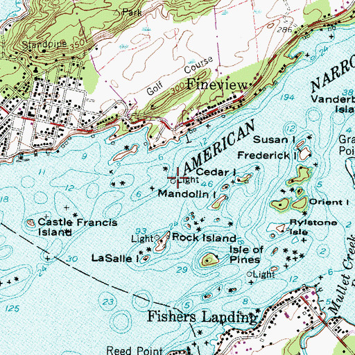 Topographic Map of Granite State Shoal Light, NY