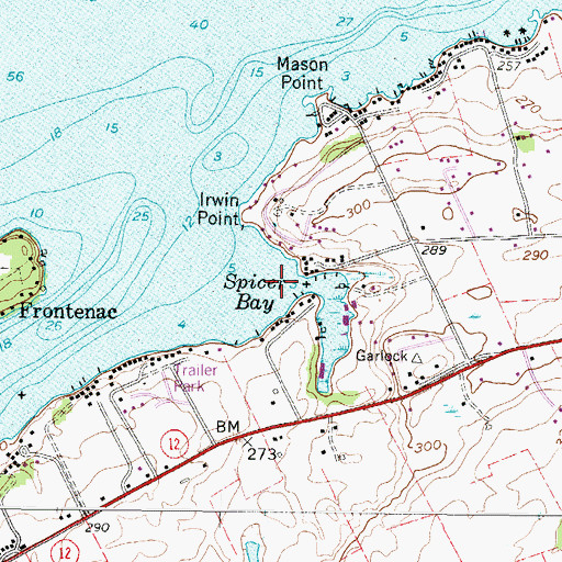 Topographic Map of Spicer Bay School (historical), NY