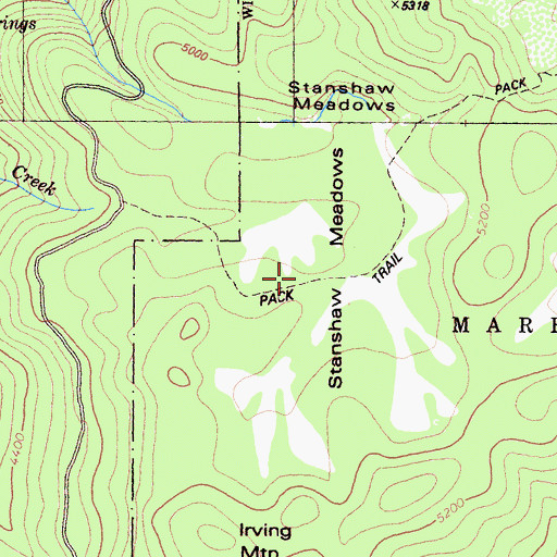 Topographic Map of Stanshaw Meadows, CA
