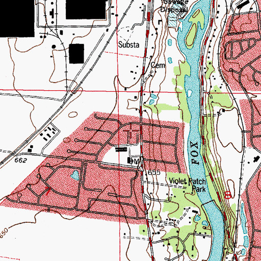 Topographic Map of Augusta Lake Park, IL