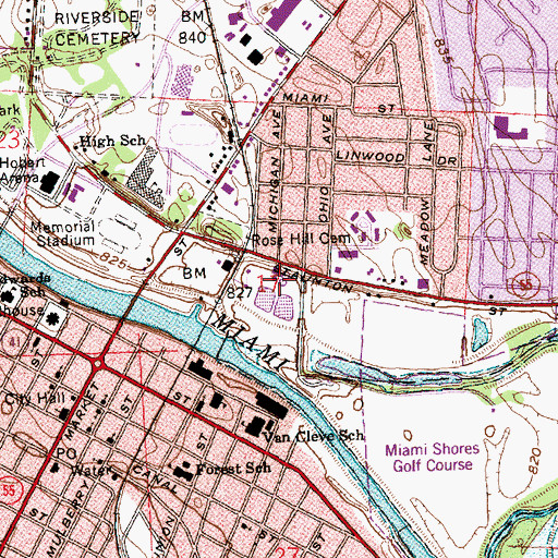 Topographic Map of Troy Water Treatment Plant, OH