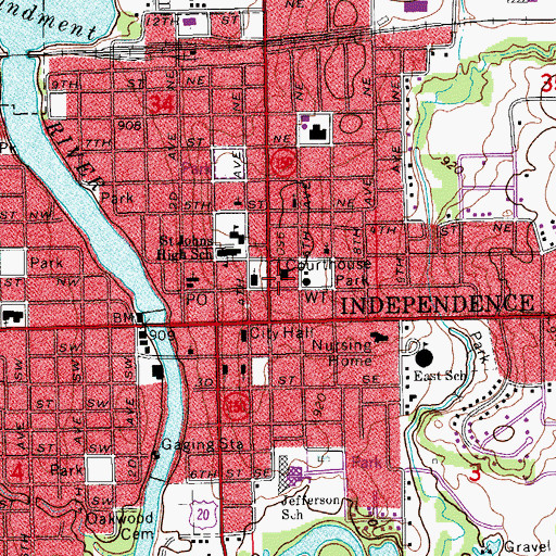 Topographic Map of Buchanan County Correctional Center, IA