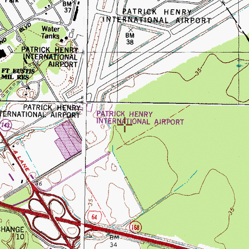 Topographic Map of Aviation Research Park, VA