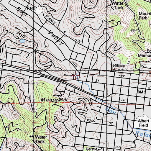Topographic Map of Sun Valley, CA