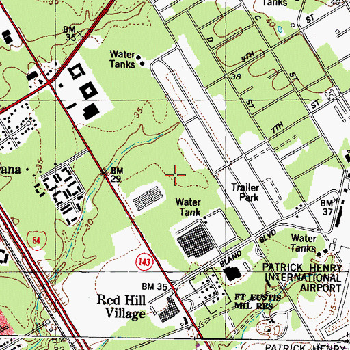 Topographic Map of Drug Emporium Shoppes Shopping Center, VA