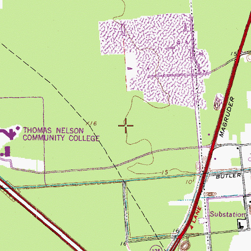 Topographic Map of Hampton Road Center, VA