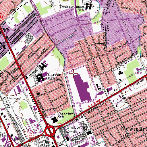 Topographic Map of Netcenter Shopping Center, VA