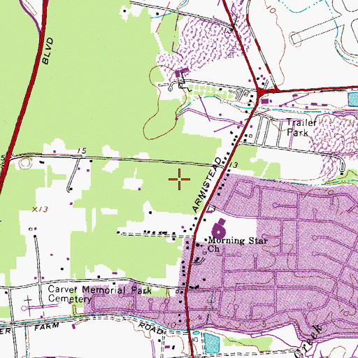 Topographic Map of Russo Village Shopping Center, VA