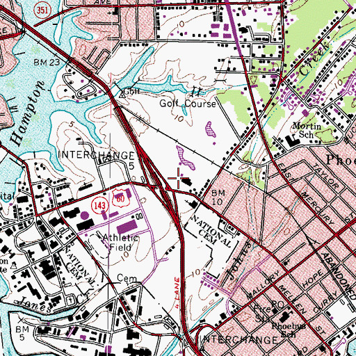 Topographic Map of The Shops At Hampton Harbor, VA