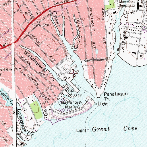 Topographic Map of Fire Island Ferry Terminal, NY