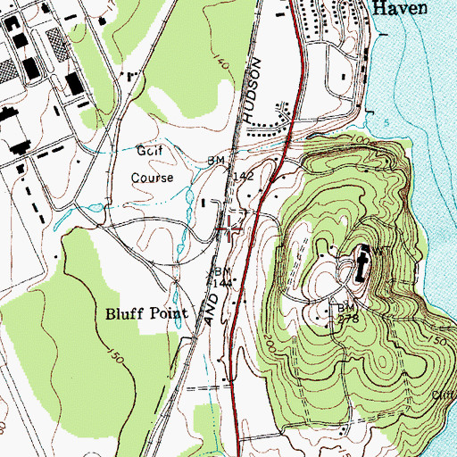 Topographic Map of Bluff Point Station (historical), NY
