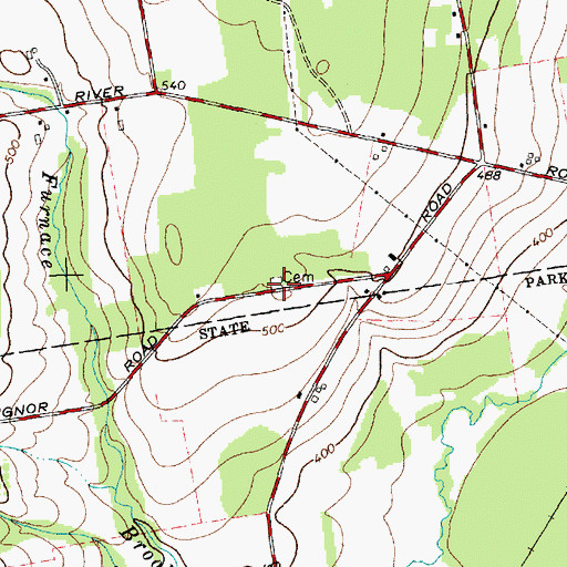Topographic Map of Calkins Cemetery, NY
