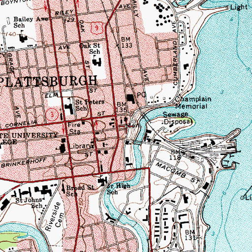 Topographic Map of Court House Park, NY