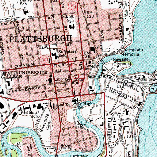 Topographic Map of First Presbyterian Church, NY