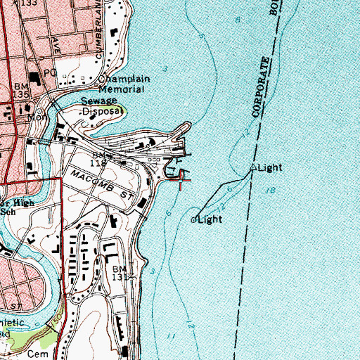 Topographic Map of South Dock, NY