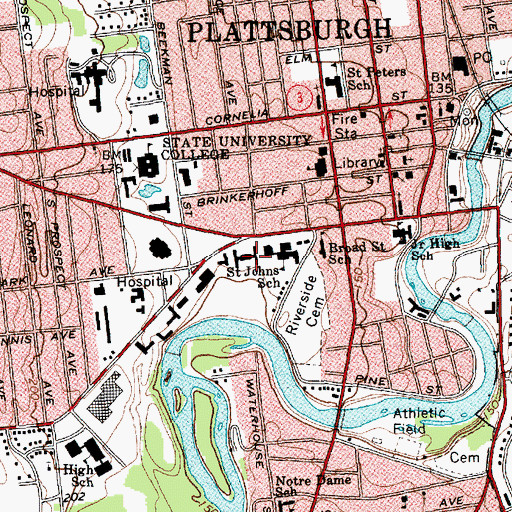 Topographic Map of MacDonough Hall, NY