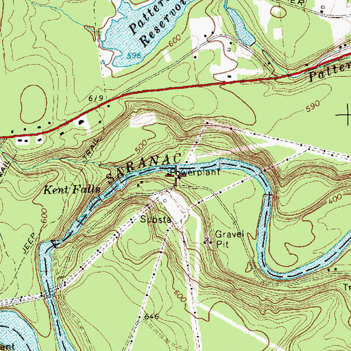 Topographic Map of Kent Falls Hydro-Electric Plant, NY