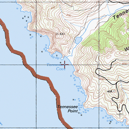 Topographic Map of Tennessee Cove, CA