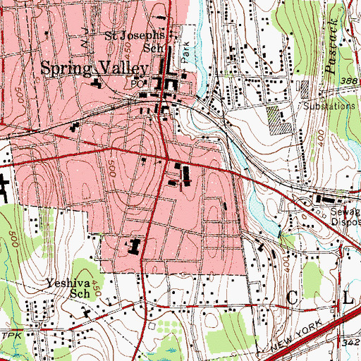 Topographic Map of South Main Street Public School (historical), NY