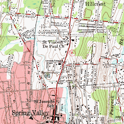 Topographic Map of North Main Street Public School (historical), NY