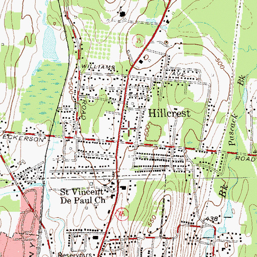 Topographic Map of Hillcrest Fire Company 1, NY