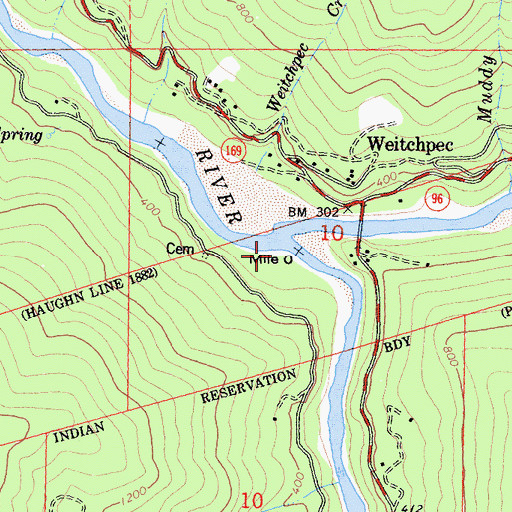 Topographic Map of Trinity River, CA