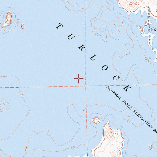 Topographic Map of Turlock Lake, CA