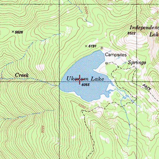 Topographic Map of Ukonom Lake, CA