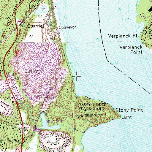 Topographic Map of Ten Eycks Beach, NY