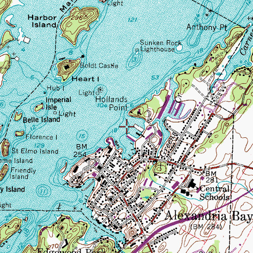Topographic Map of Crossmon Bay, NY