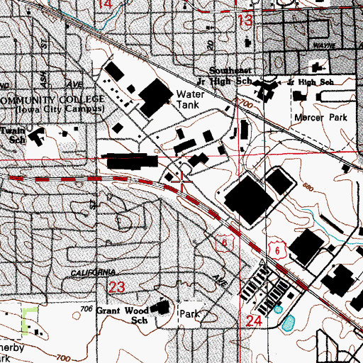 Topographic Map of Iowa City Fire Department Station 3, IA