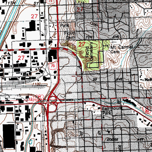 Topographic Map of Sioux City Fire Rescue Department Station Number 3, IA