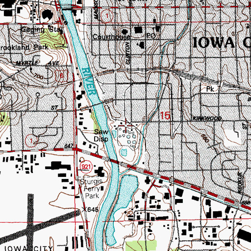 Topographic Map of Iowa City Fire and Rescue Department Training Facility, IA