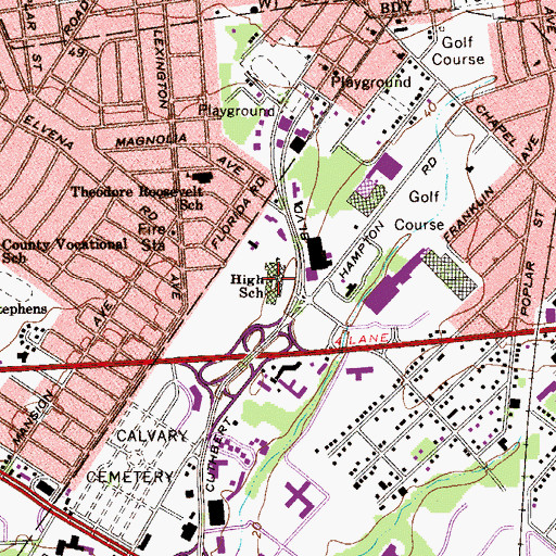 Topographic Map of Camden Catholic High School, NJ