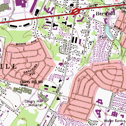 Topographic Map of Politz Day School, NJ
