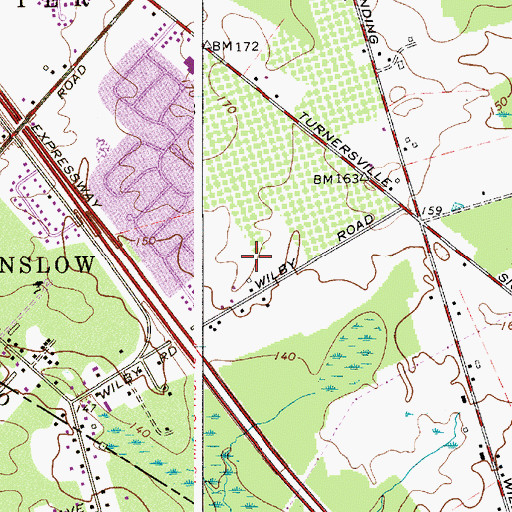 Topographic Map of Winslow Township Elementary School Number 4, NJ