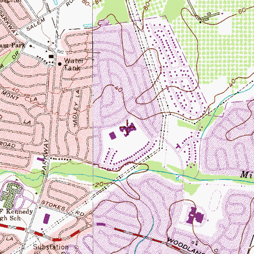 Topographic Map of Hawthorne Elementary School, NJ