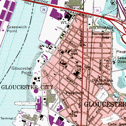Topographic Map of Gloucester Catholic High School, NJ